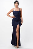 La Scala Back Lace Up Mermaid Dress With Waist Shirring - Rosa Apparel