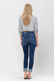 VERVET High Rise Distressed Clean Cut Crop Skinny Jeans - Rosa Apparel