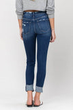 VERVET High Rise Distressed Clean Cut Crop Skinny Jeans - Rosa Apparel