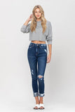 VERVET High Rise Distressed Clean Cut Crop Skinny Jeans - Rosa Apparel