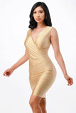 La Scala Overlap Tricot Tanya Side Pleated Mini Dress - Rosa Apparel