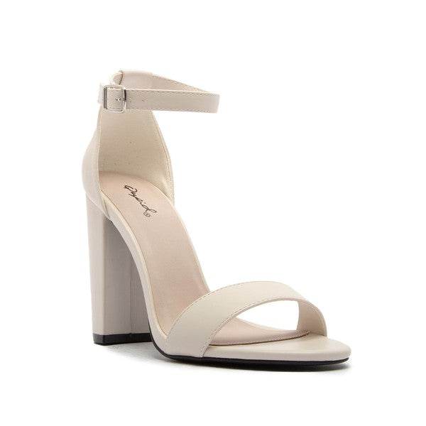 Qupid Shoes CASHMERE-01 Buckle Strap Heel - Rosa Apparel