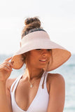 Aili's Corner Foldable Wide Brim Bow Breathable Straw Visor - Rosa Apparel