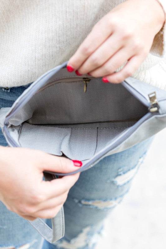 Aili's Corner Soft Vegan PU Leather Wristlet Mini Clutch - Rosa Apparel