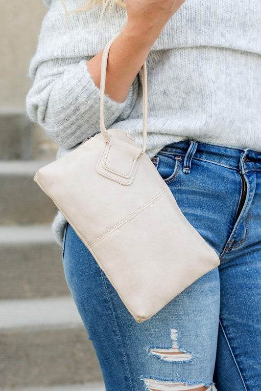 Aili's Corner Soft Vegan PU Leather Wristlet Mini Clutch - Rosa Apparel