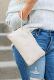Aili's Corner Soft Vegan PU Leather Wristlet Mini Clutch - Rosa Apparel