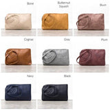 Aili's Corner Soft Vegan PU Leather Wristlet Mini Clutch - Rosa Apparel