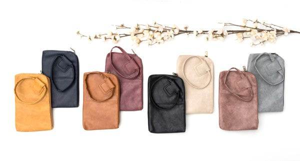 Aili's Corner Soft Vegan PU Leather Wristlet Mini Clutch - Rosa Apparel