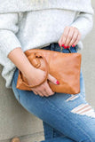 Aili's Corner Soft Vegan PU Leather Wristlet Mini Clutch - Rosa Apparel