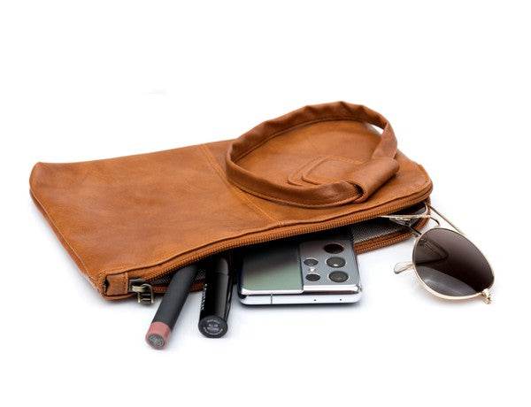 Aili's Corner Soft Vegan PU Leather Wristlet Mini Clutch - Rosa Apparel