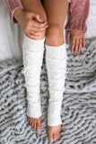 Alli's Corner Cable Knit Long Tie Leg Warmer - Rosa Apparel