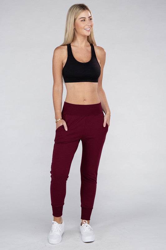Ambiance Comfy Stretch Lounge Elastic Waist Sweat Pants - Rosa Apparel