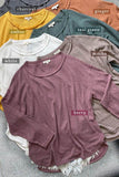 La Miel Bree Waffle Relaxed Raw Edge Boat Neck Sweater - Rosa Apparel