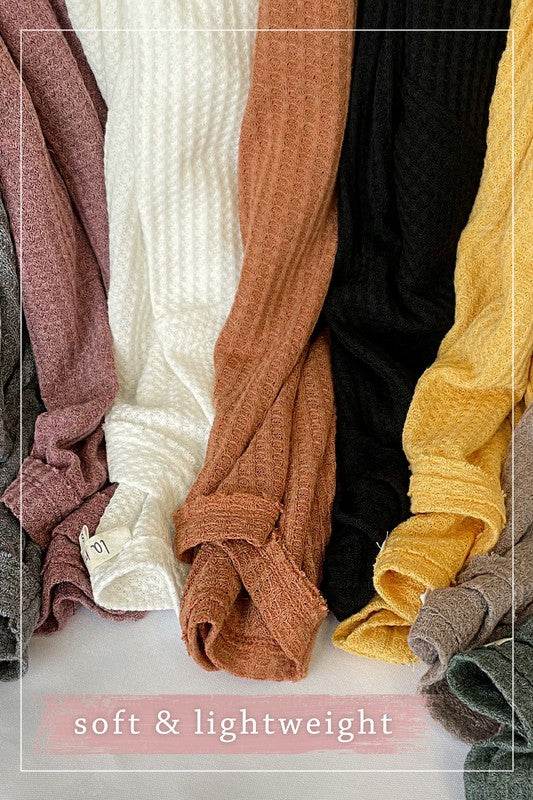 La Miel Bree Waffle Relaxed Raw Edge Boat Neck Sweater - Rosa Apparel