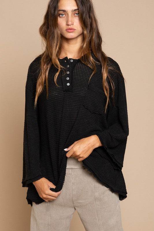 POL Bell Sleeve Oversized Fit Sweater Top - Rosa Apparel