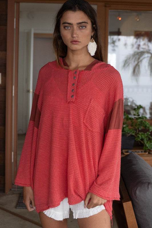 POL Bell Sleeve Oversized Fit Sweater Top - Rosa Apparel
