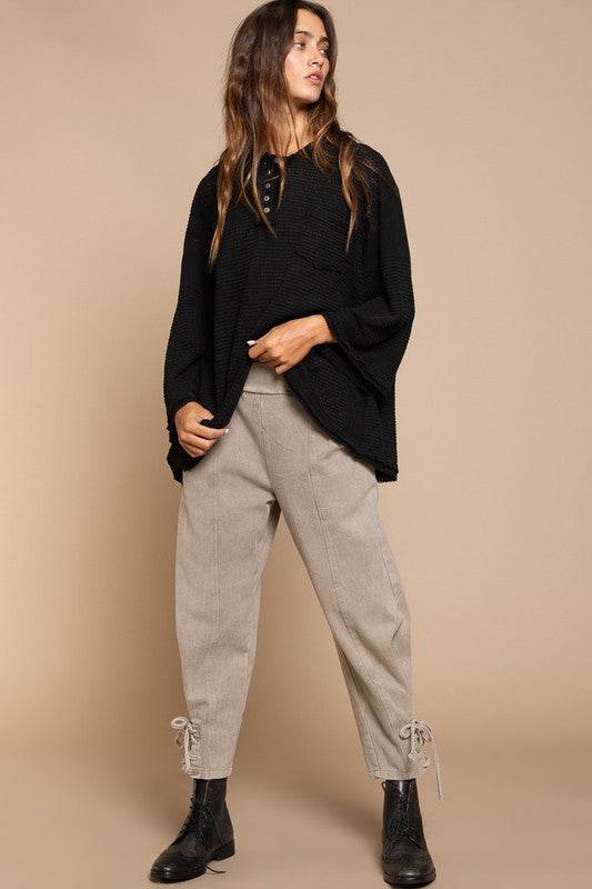 POL Bell Sleeve Oversized Fit Sweater Top - Rosa Apparel
