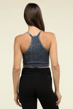 Zenana Washed Ribbed Seamless Cropped Cami Top - Rosa Apparel