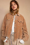 POL Oversized Ribbed Front Pocket Long Sleeves Shacket - Rosa Apparel