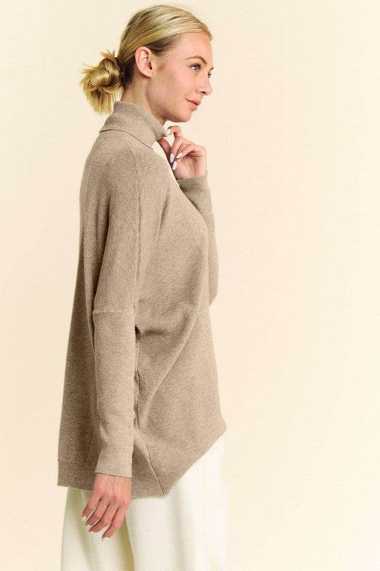 Davi & Dani Turtleneck Long Sleeve Knit Top Sweater - Rosa Apparel
