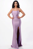 La Scala Back Lace Up Mermaid Dress With Waist Shirring - Rosa Apparel