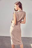DO+Be Sleeveless Button Front Tie Midi Dress - Rosa Apparel