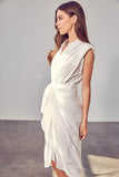 DO+Be Sleeveless Button Front Tie Midi Dress - Rosa Apparel