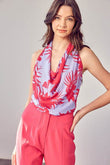 Do + Be Modern Multi Color Cowl Neck Hip Length Top - Rosa Apparel