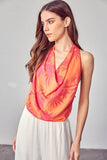 Do + Be Modern Multi Color Cowl Neck Hip Length Top - Rosa Apparel