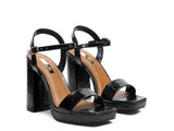 Rag & Co Merengue Metallic Women's High Block Heel Sandals SH2756 - Rosa Apparel