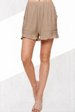 La Miel Casual Dahlia Relaxed Waistband Flare Hem Shorts - Rosa Apparel