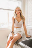 Gingham Smocked Bralette - Rosa Apparel