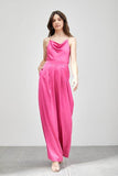 Do + Be Elegant Cowl Neck Trim Detail Wide Leg Sleeveless Jumpsuit - Rosa Apparel