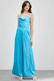 Do + Be Elegant Cowl Neck Trim Detail Wide Leg Sleeveless Jumpsuit - Rosa Apparel