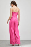 Do + Be Elegant Cowl Neck Trim Detail Wide Leg Sleeveless Jumpsuit - Rosa Apparel