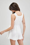 Do + Be Casual Trim Detail Side Tie V-Neck Sleeveless Romper - Rosa Apparel