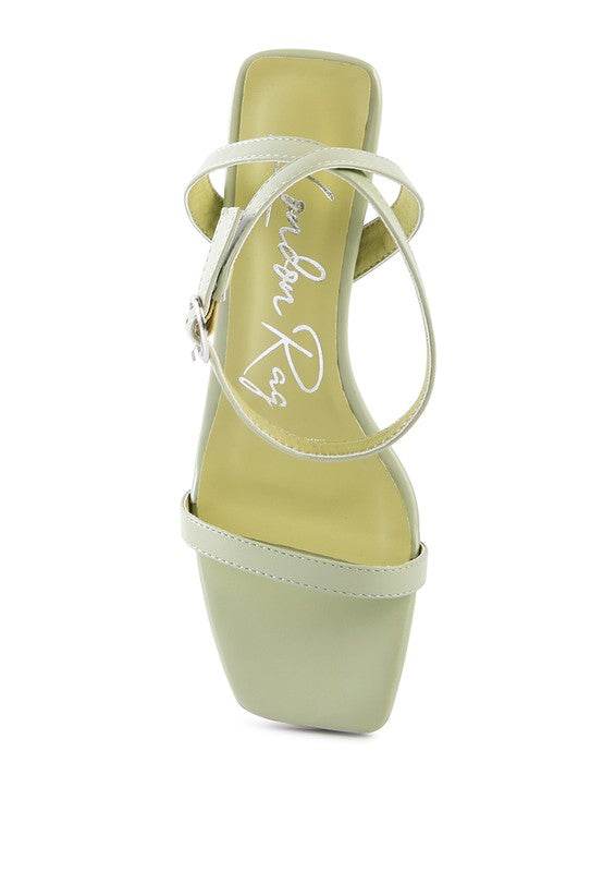 Rag & Co Block Heel Ankle Strap Sandals SH2503 - Rosa Apparel