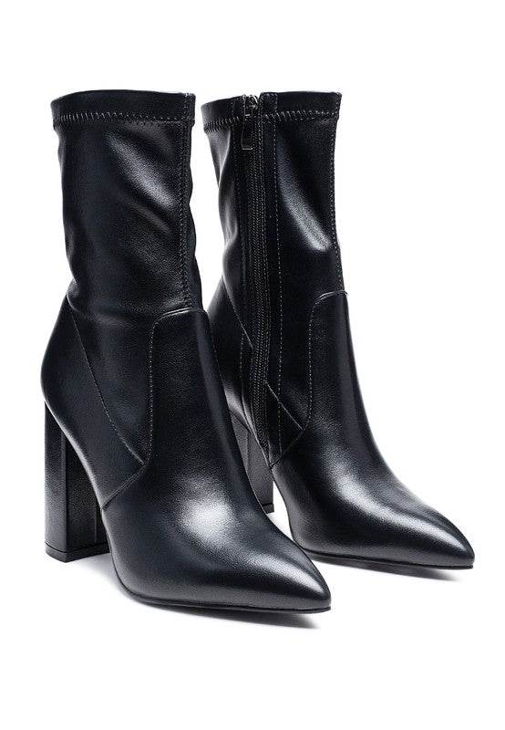 London Rag Zahara High Heeled Leather Bootie - Rosa Apparel