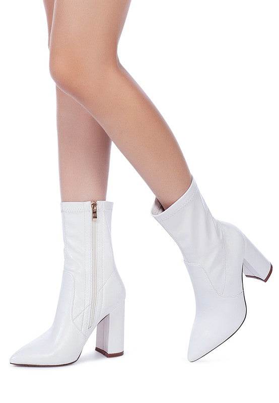 London Rag Zahara High Heeled Leather Bootie - Rosa Apparel