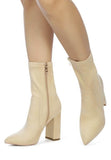 London Rag Zahara High Heeled Leather Bootie - Rosa Apparel