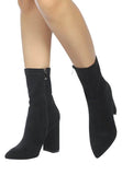 London Rag Zahara High Heeled Leather Bootie - Rosa Apparel