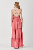 Mustard Seed Shirred Ruffle Folded Detail Maxi Dress - Rosa Apparel