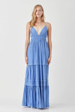 Mustard Seed Shirred Ruffle Folded Detail Maxi Dress - Rosa Apparel