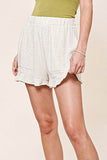 La Miel Casual Dahlia Relaxed Waistband Flare Hem Shorts - Rosa Apparel