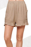 La Miel Casual Dahlia Relaxed Waistband Flare Hem Shorts - Rosa Apparel