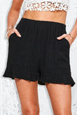 La Miel Casual Dahlia Relaxed Waistband Flare Hem Shorts - Rosa Apparel