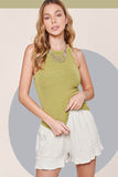 La Miel Casual Dahlia Relaxed Waistband Flare Hem Shorts - Rosa Apparel