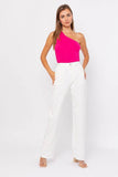 LE LIS Chic One Shoulder Fitted Sleeveless Bodysuit - Rosa Apparel