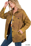 Zenana Premium Cotton Woven Vintage Washed Shacket - Rosa Apparel