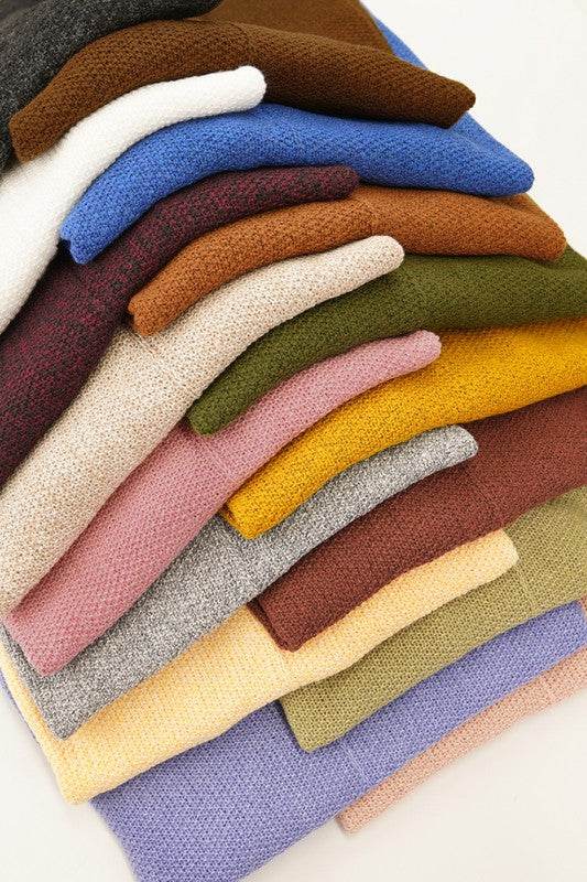La Miel Winnie Casual Relaxed Scoop Neck Sweater - Rosa Apparel